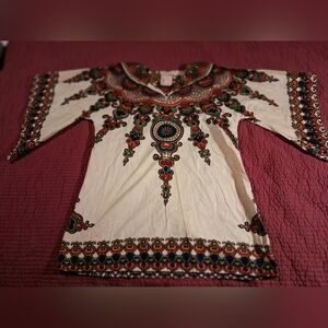 Vintage Dashiki By Hatari Pullover Tunic Custom Made 100% Cotton